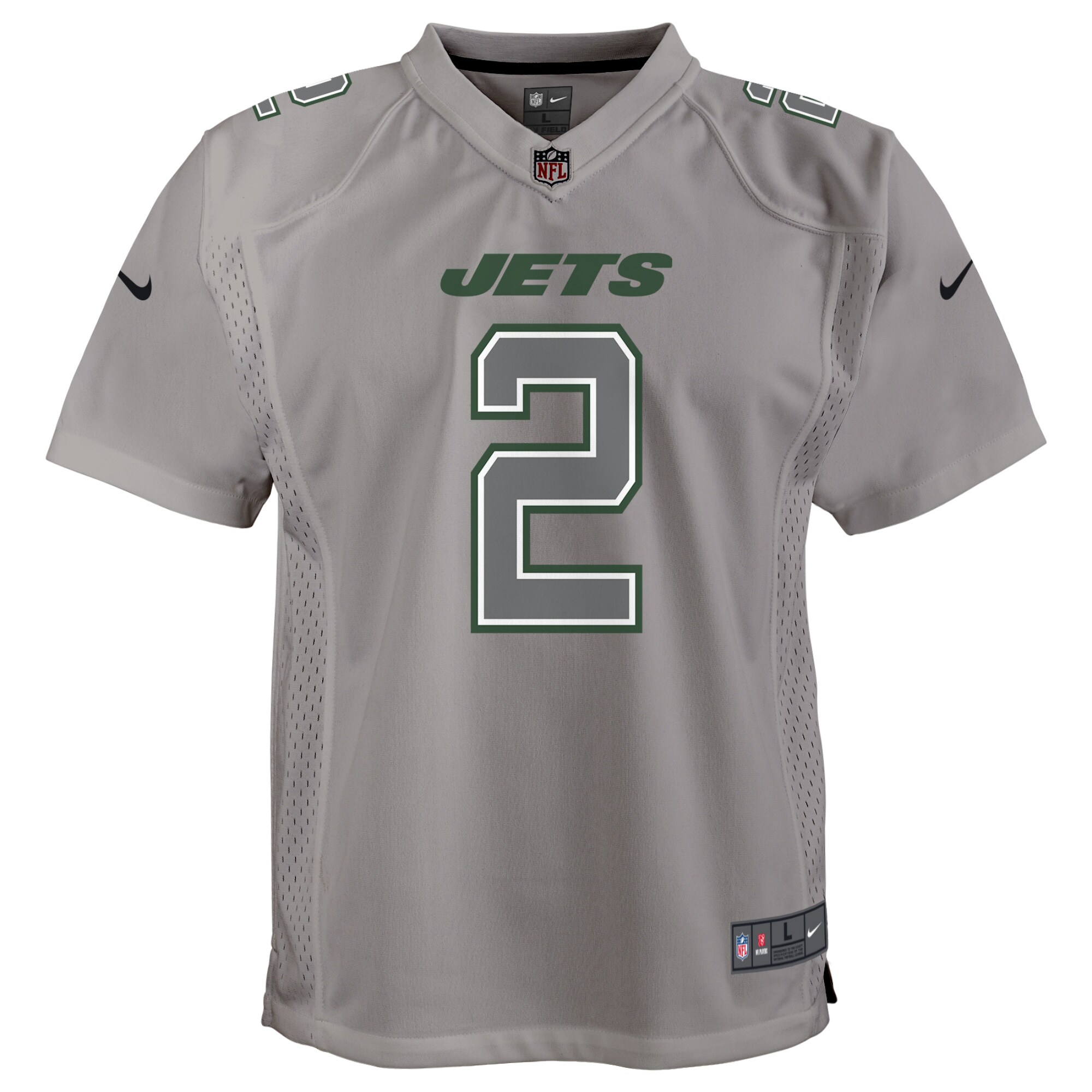Zach Wilson New York Jets  Youth Atmosphere Game Jersey - Gray