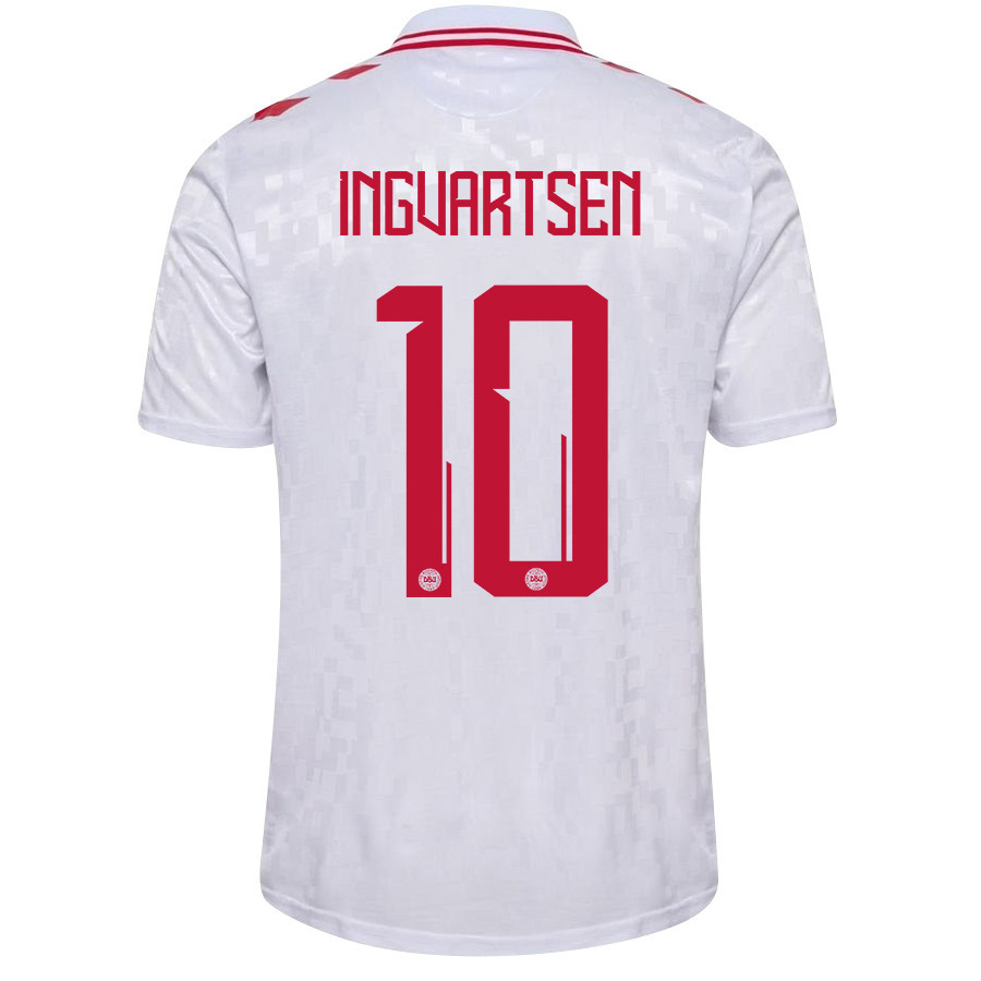 Marcus Ingvartsen 10 Denmark National Team 2024/25 Away Men Jersey - White
