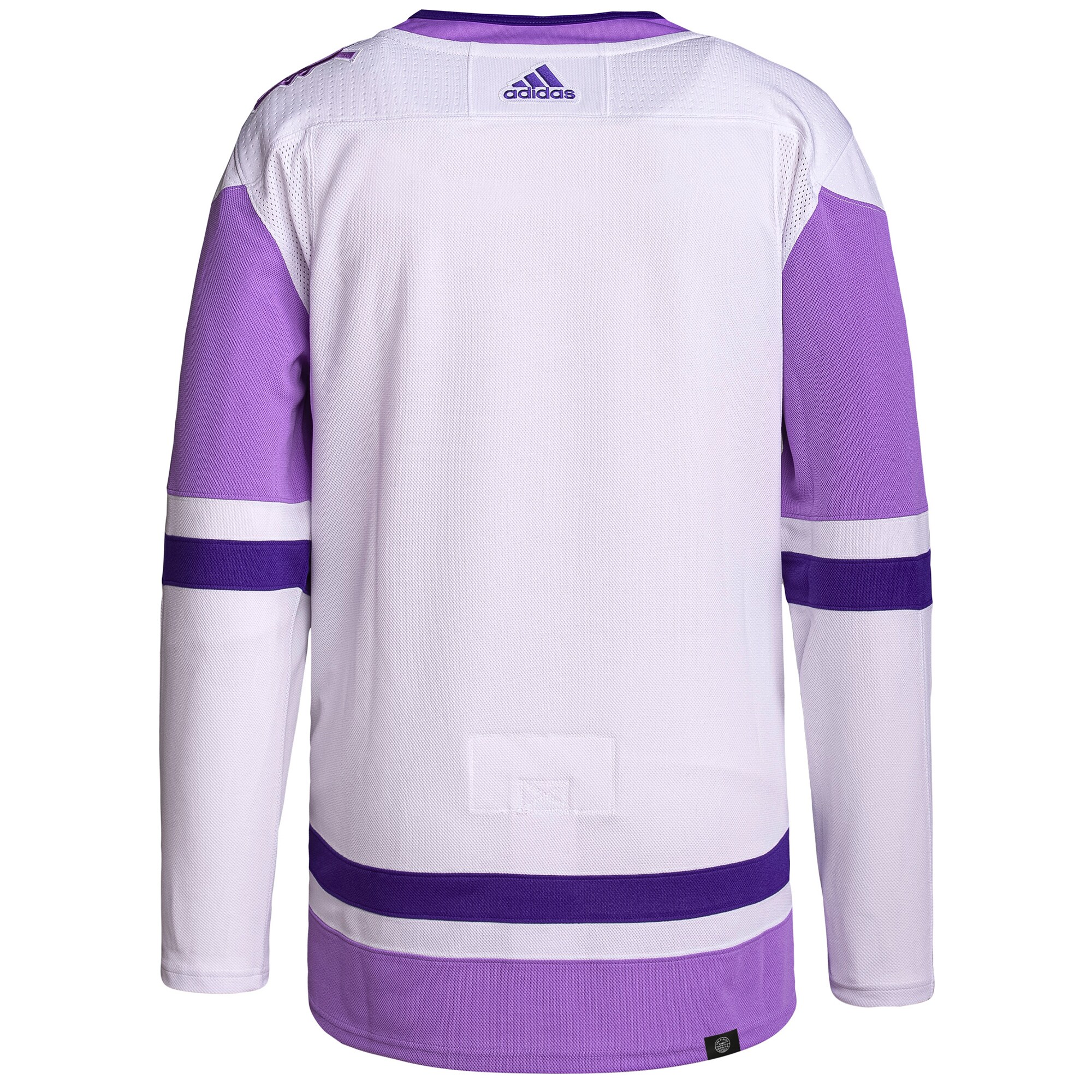 Dallas Stars adidas Hockey Fights Cancer Primegreen Authentic Blank Practice Jersey - White\/Purple