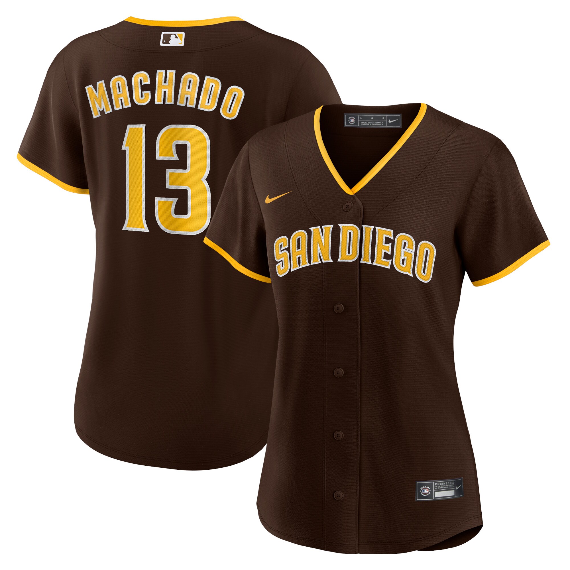 Manny Machado San Diego Padres  Women's Road Replica Player Jersey - Brown