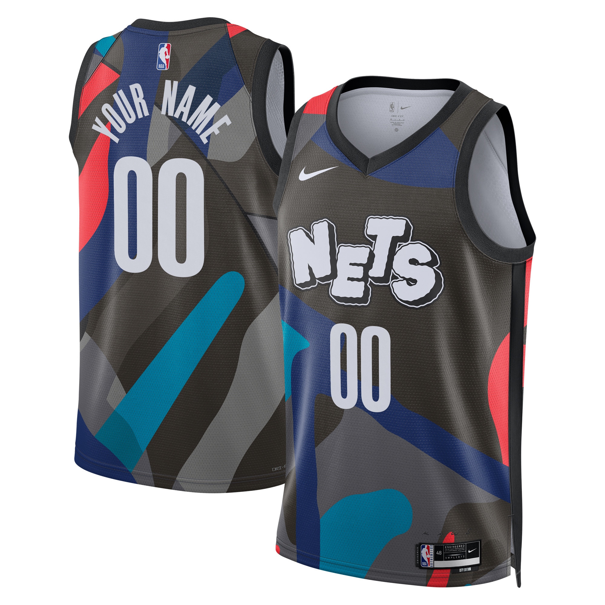 Brooklyn Nets  Unisex 2023\/24 Custom Swingman Jersey - Black - City Edition
