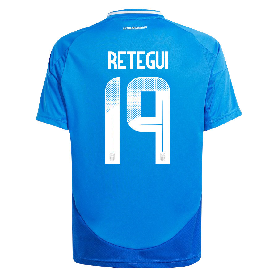 Mateo Retegui 19 Italy National Team 2024/25 Home YOUTH Jersey - Blue