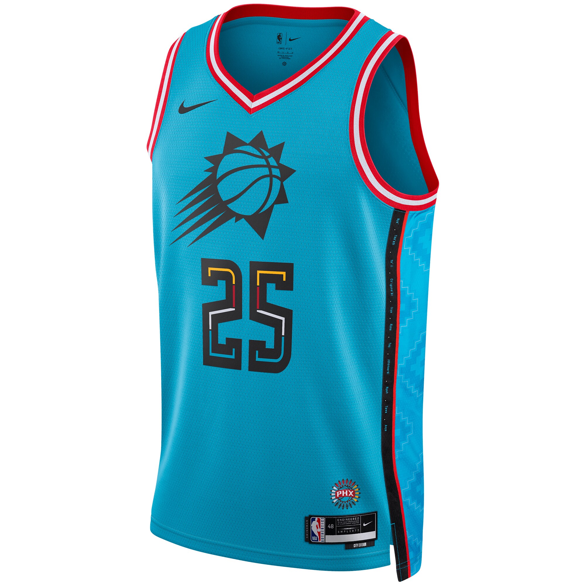 Mikal Bridges Phoenix Suns  Unisex 2022\/23 Swingman Jersey - City Edition - Turquoise