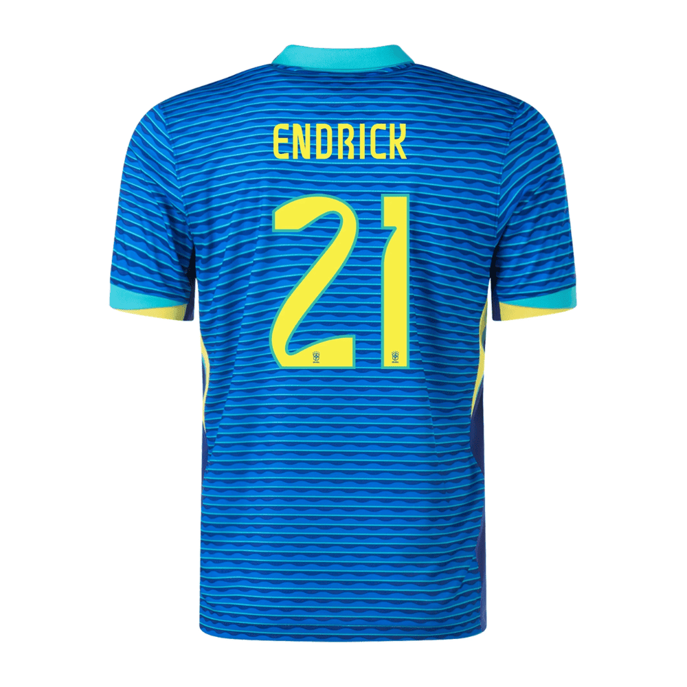 Endrick 21 Brazil National Team 2024 Away Stadium Men Jersey - Blue
