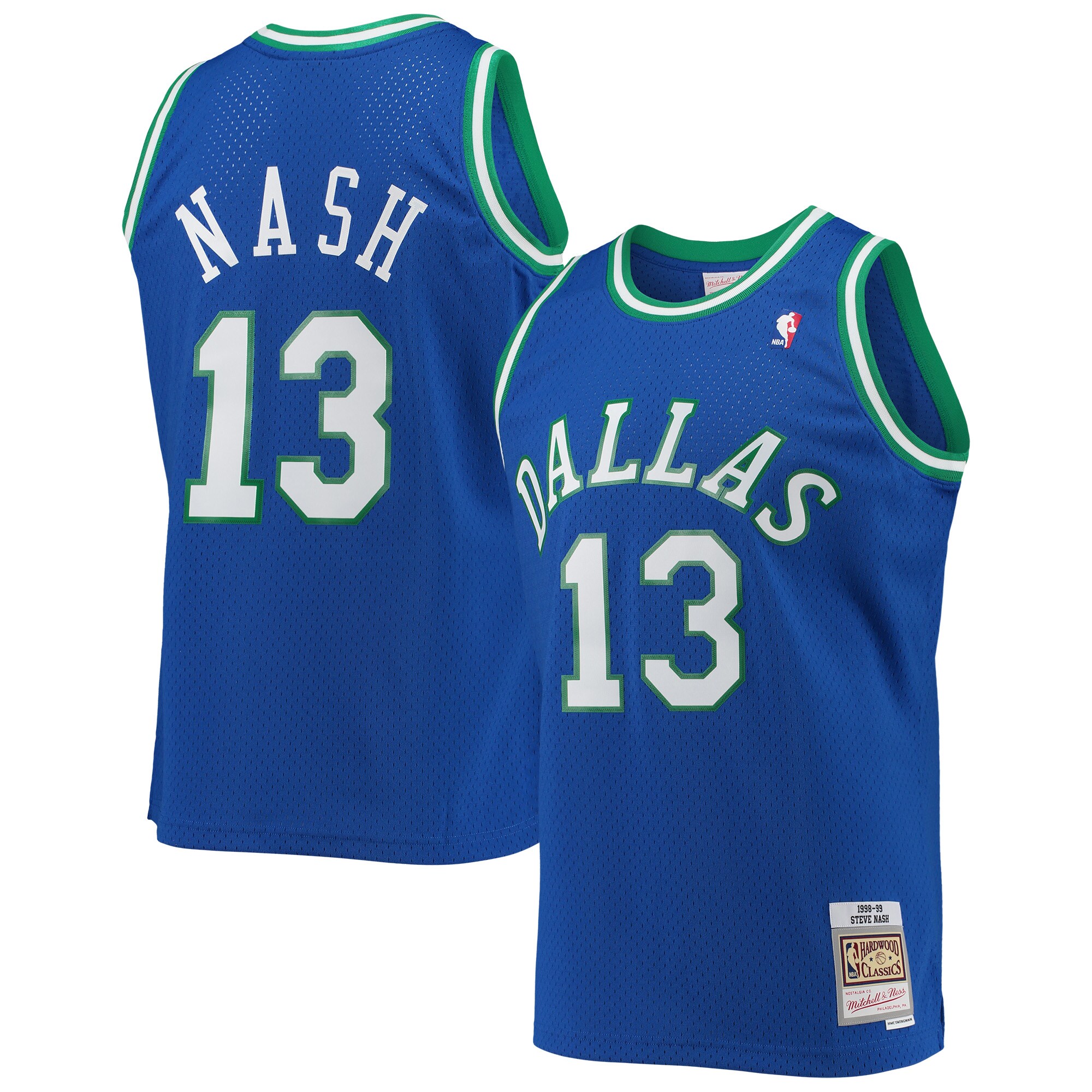 Steve Nash Dallas Mavericks Mitchell & Ness 1998\/99 Hardwood Classics Swingman Jersey - Blue