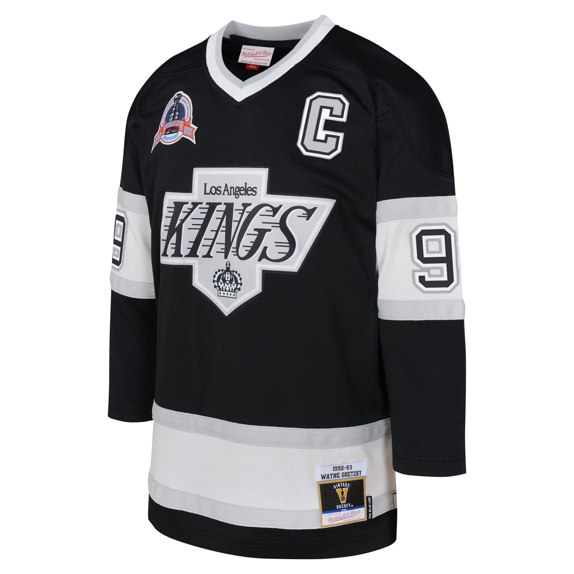 Wayne Gretzky Los Angeles Kings Mitchell & Ness Youth 1992 Blue Line Player Jersey - Black