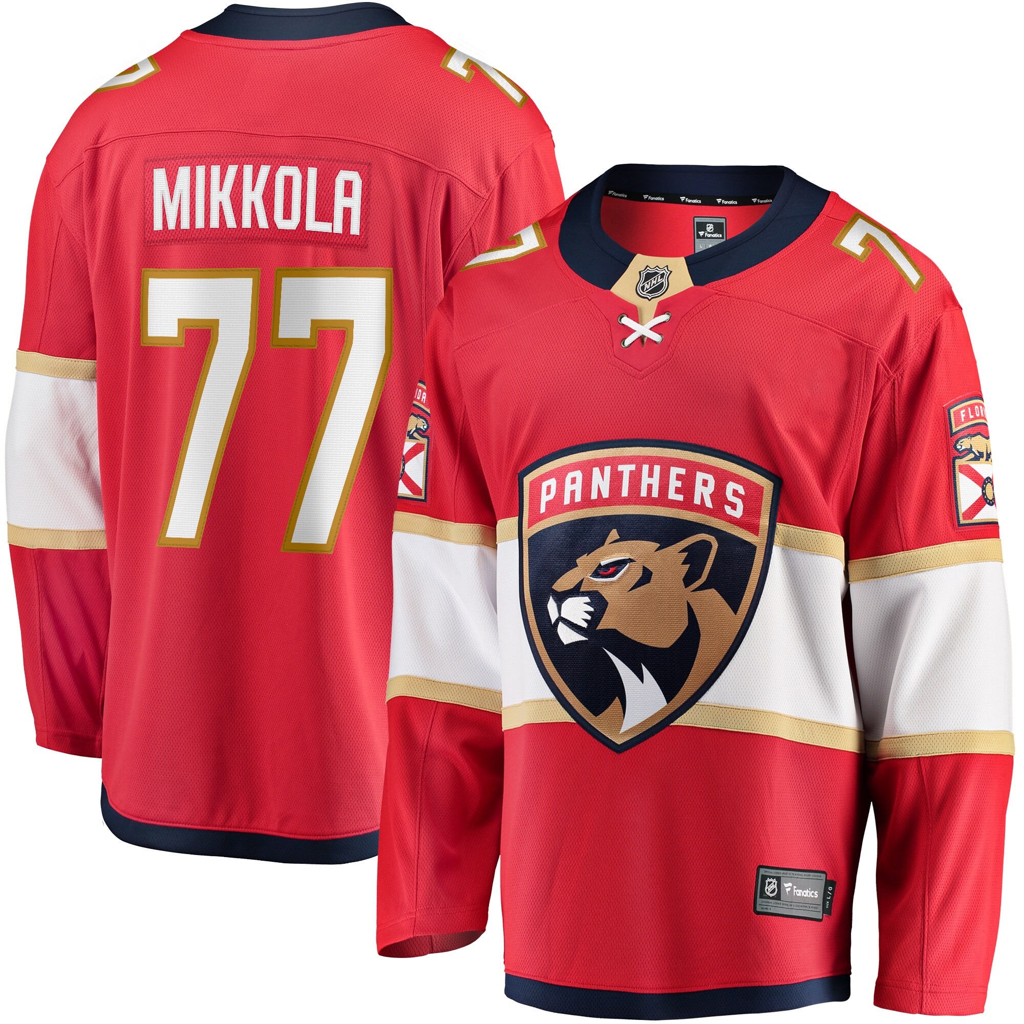 Niko Mikkola Florida Panthers Fanatics  Premier Breakaway Player Jersey - Red