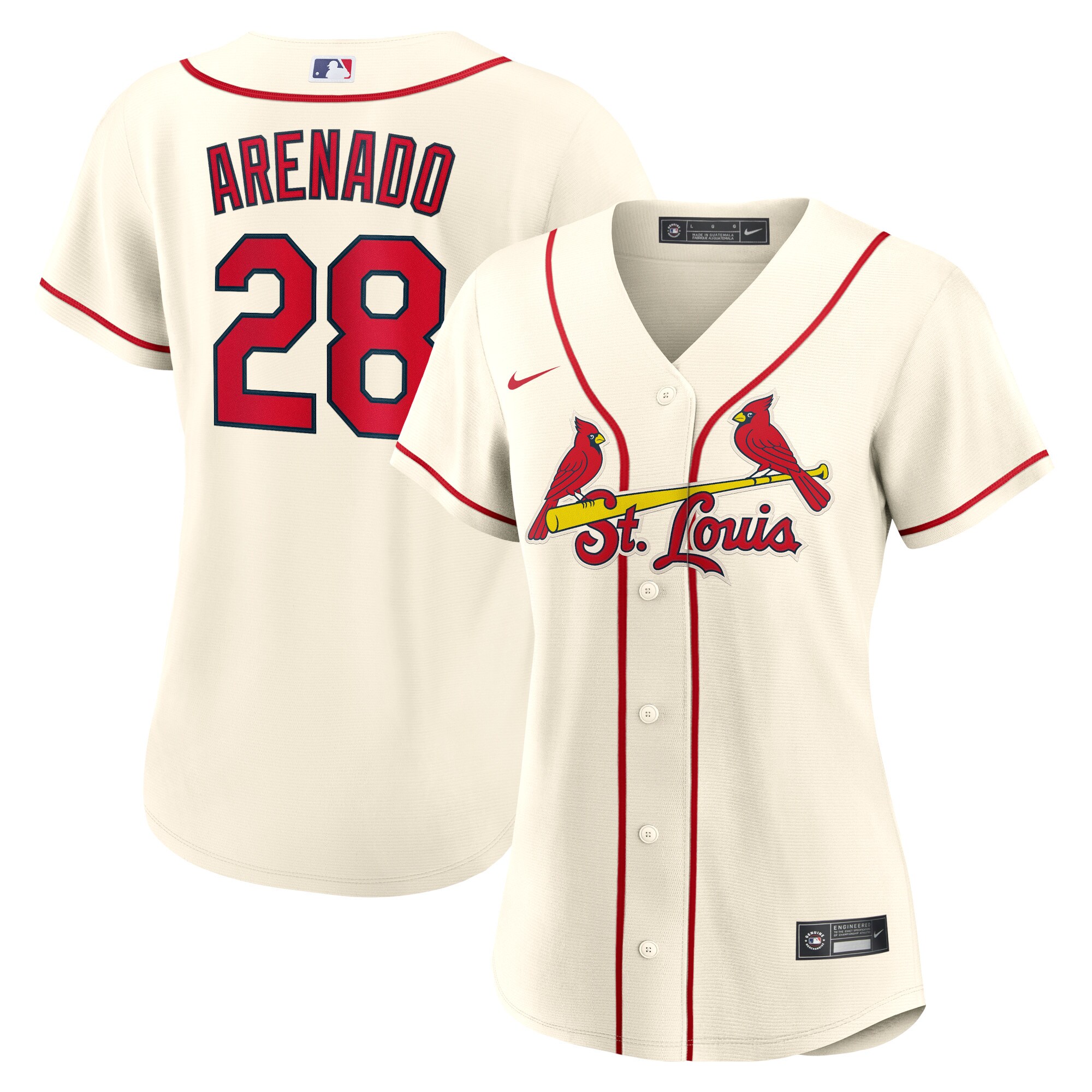 Nolan Arenado St. Louis Cardinals  Women's Alternate Replica Player Jersey - Cream
