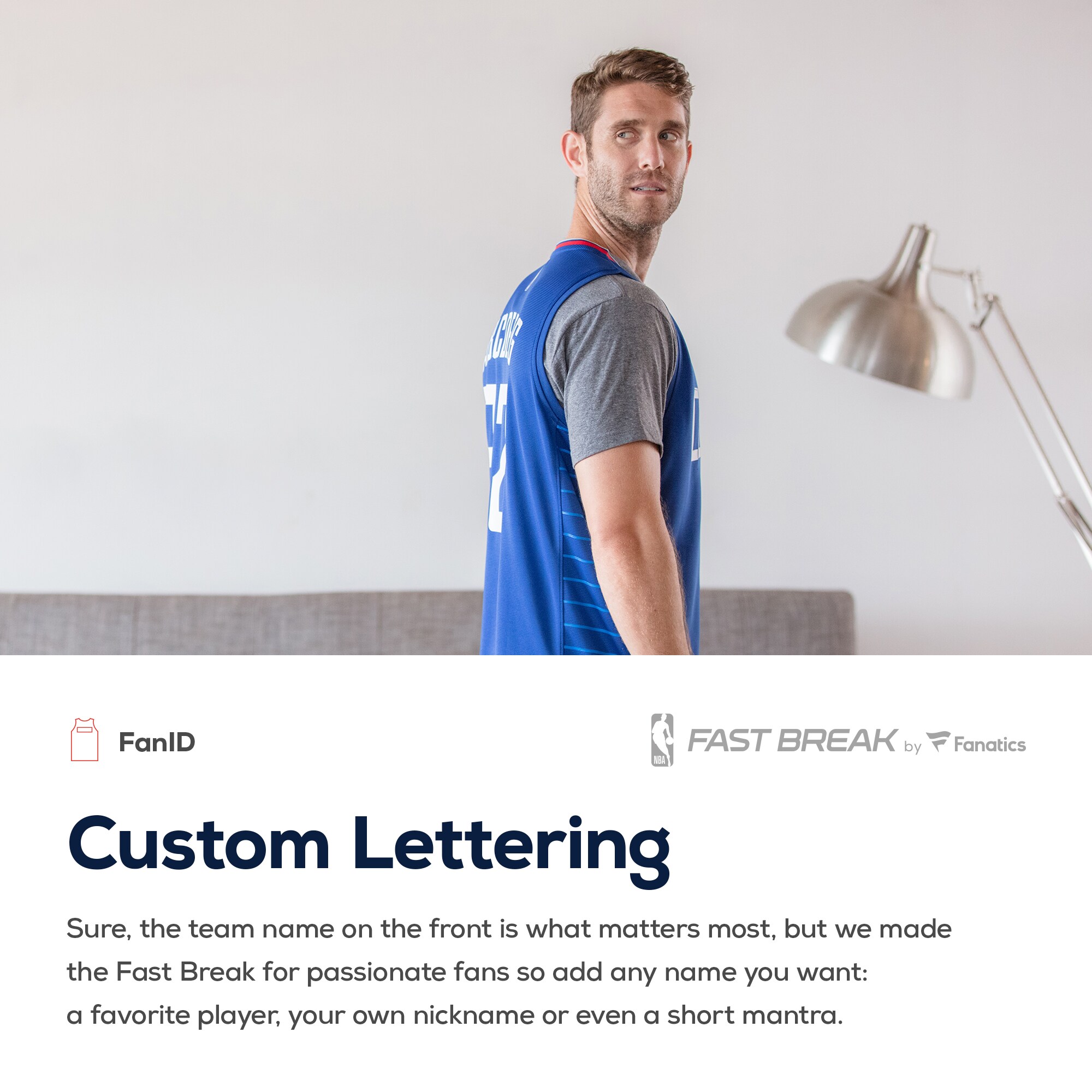 LA Clippers Fanatics Fast Break Custom Replica Jersey Royal - Icon Edition