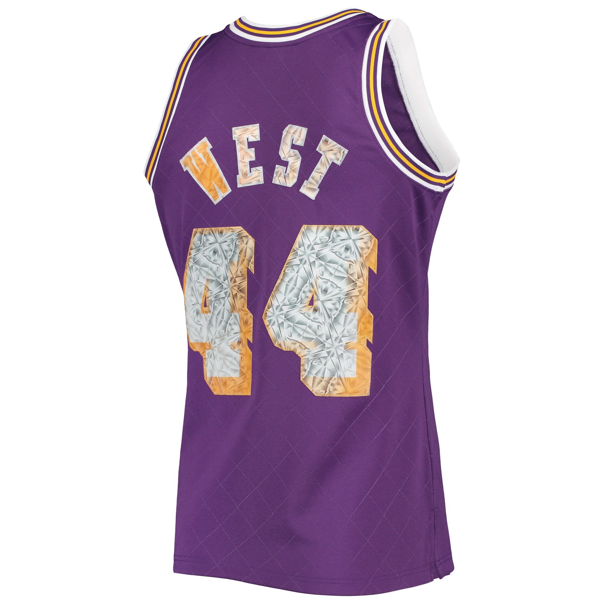 Jerry West Los Angeles Lakers Mitchell & Ness 1971\/72 Hardwood Classics NBA 75th Anniversary Diamond Swingman Jersey - Purple