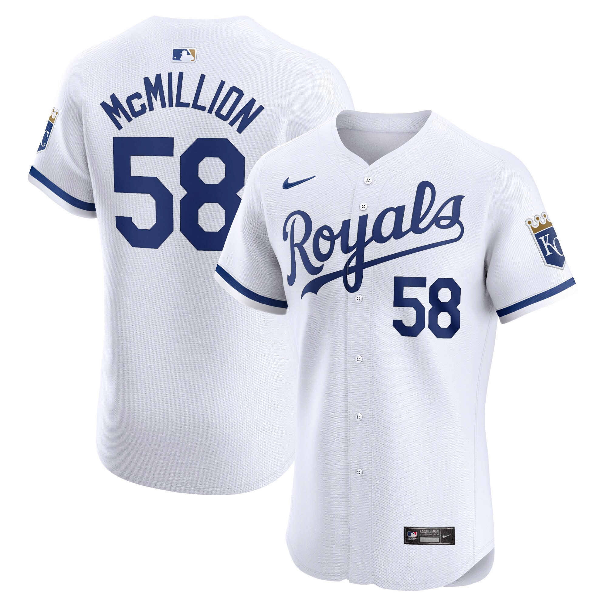 John McMillon Kansas City Royals  Home Elite Player Jersey - White