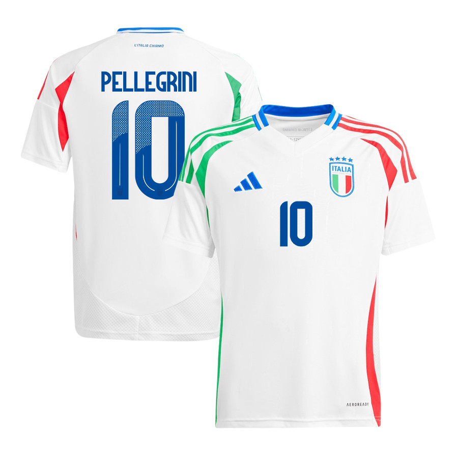 Lorenzo Pellegrini 10 Italy National Team 2024/25 Away YOUTH Jersey - White