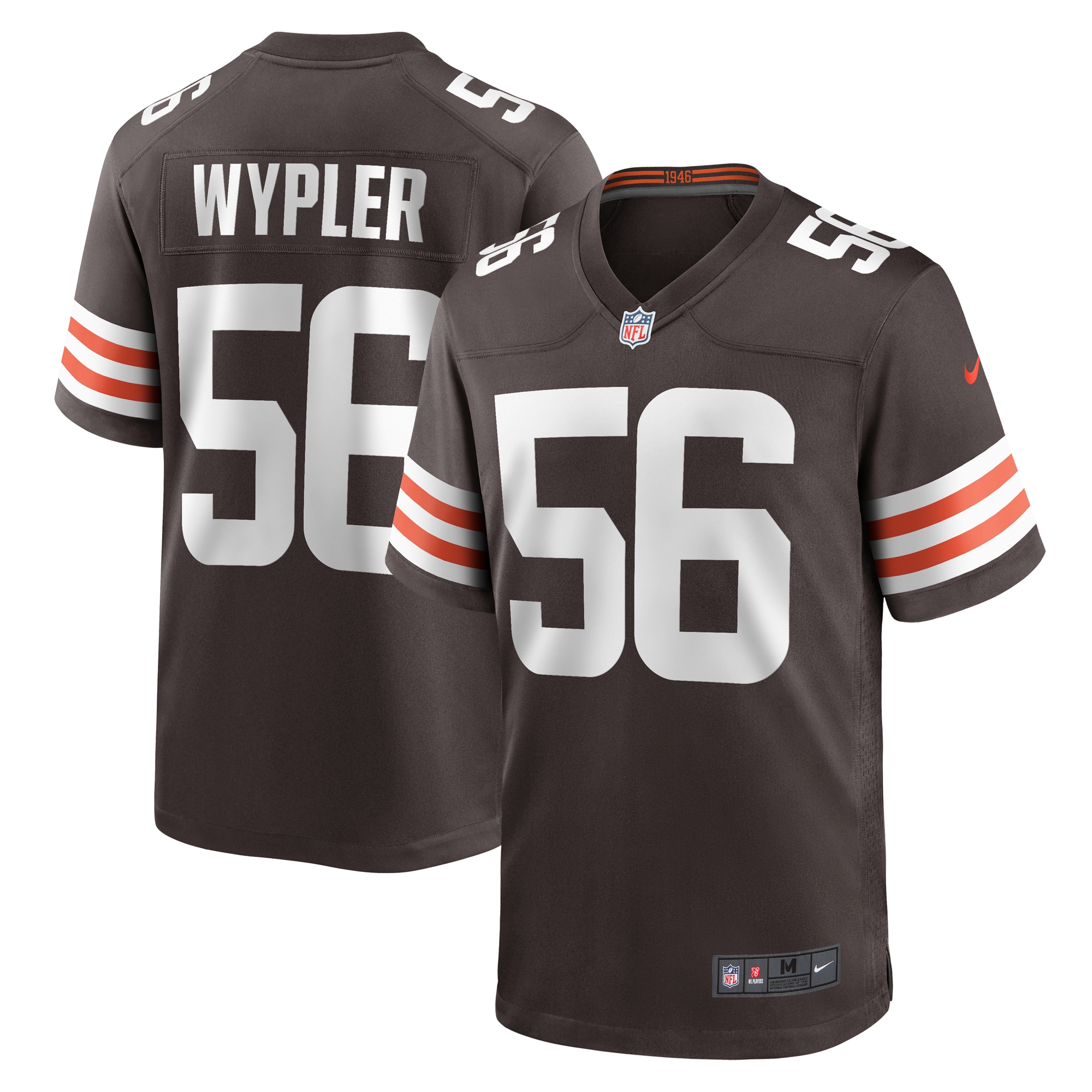 Luke Wypler Cleveland Browns  Team Game Jersey -  Brown
