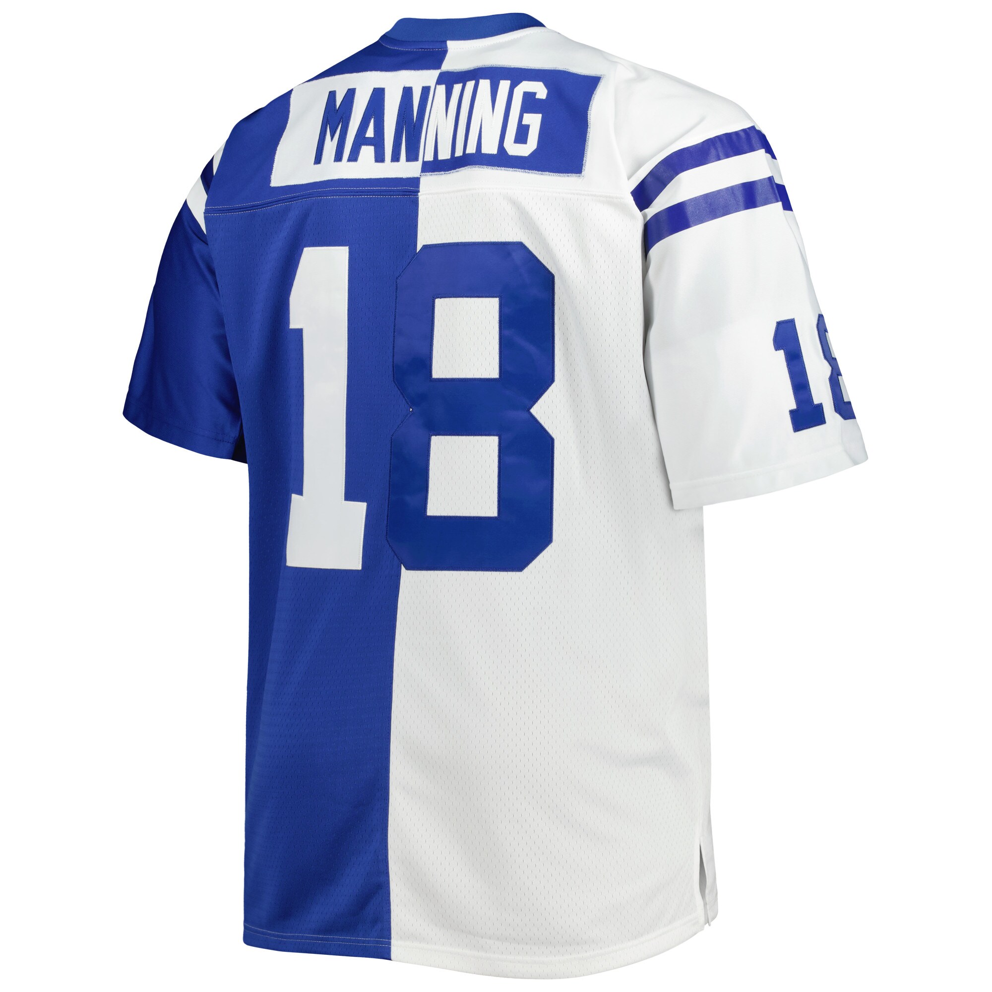 Peyton Manning Indianapolis Colts Mitchell & Ness Big & Tall Split Legacy Retired Player Replica Jersey - White\/Royal