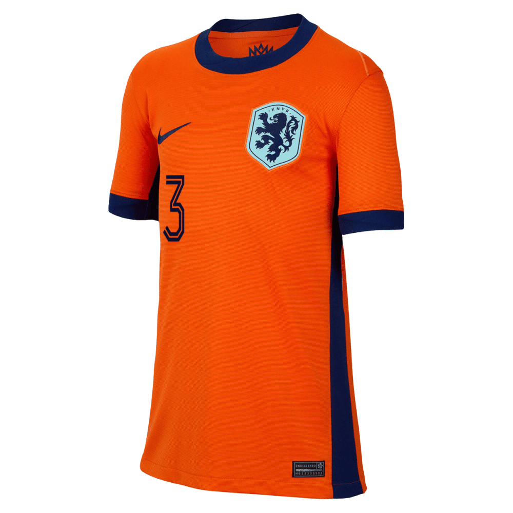 Matthijs de Ligt 3 Netherlands National Team 2024 Home YOUTH Jersey - Orange