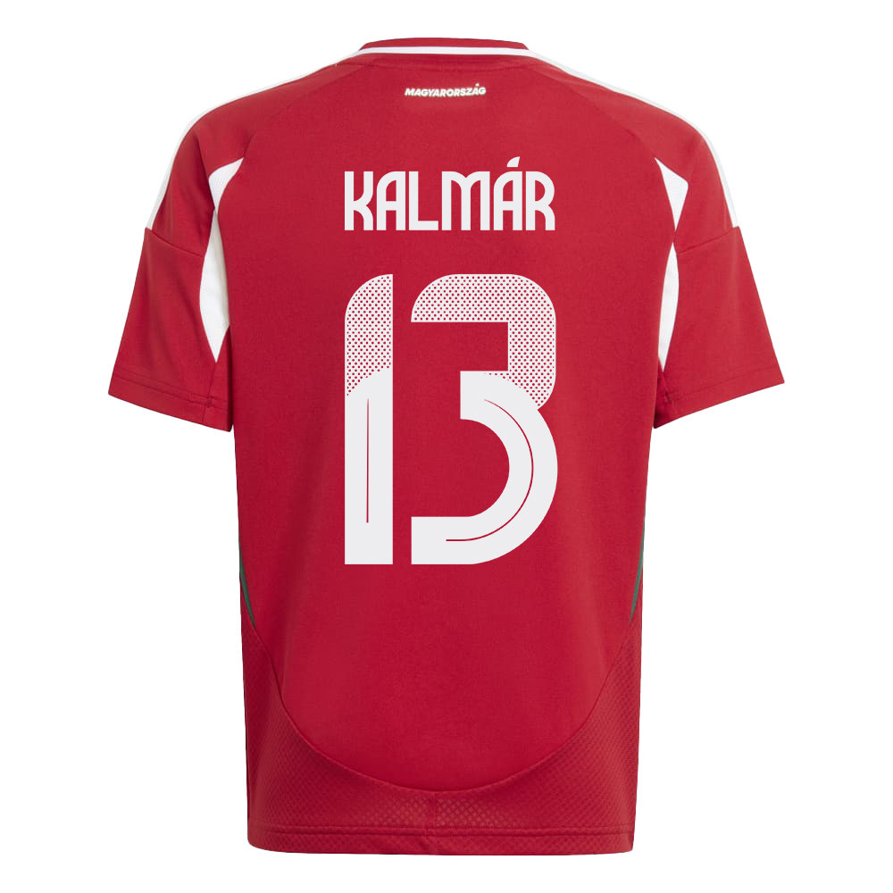 Zsolt Kalmár 13 Hungary National Team 2024/25 Home YOUTH Jersey - Red