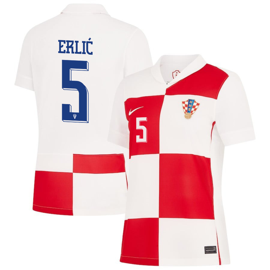 Martin Erlić 5 Croatia National Team 2024 Home WOMEN Jersey - White