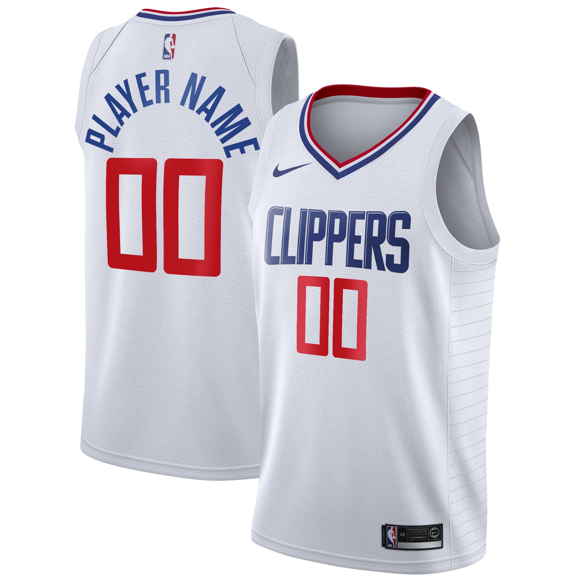 LA Clippers  2020\/21 Swingman Custom Jersey - Association Edition - White