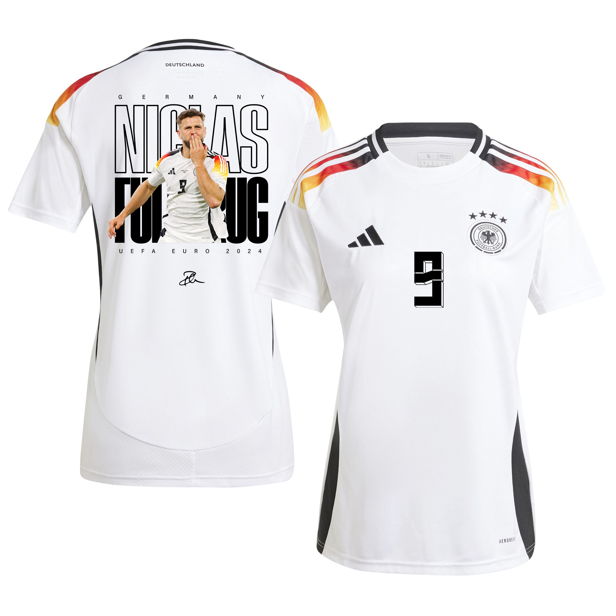 Niclas Füllkrug 9 Signed Goal Germany National Team 2024 Home WOMEN Jersey - White