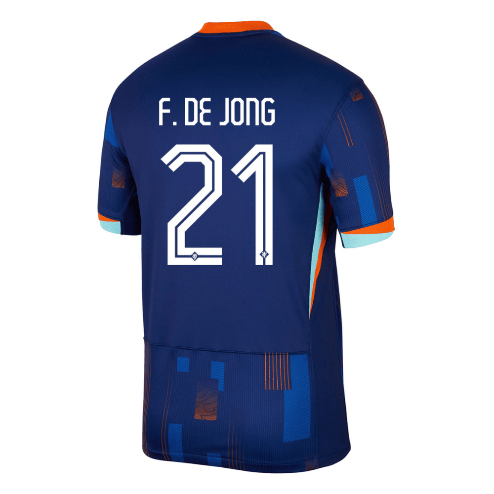 Frenkie de Jong 21 Netherlands National Team 2024 Away Men Jersey - Blue