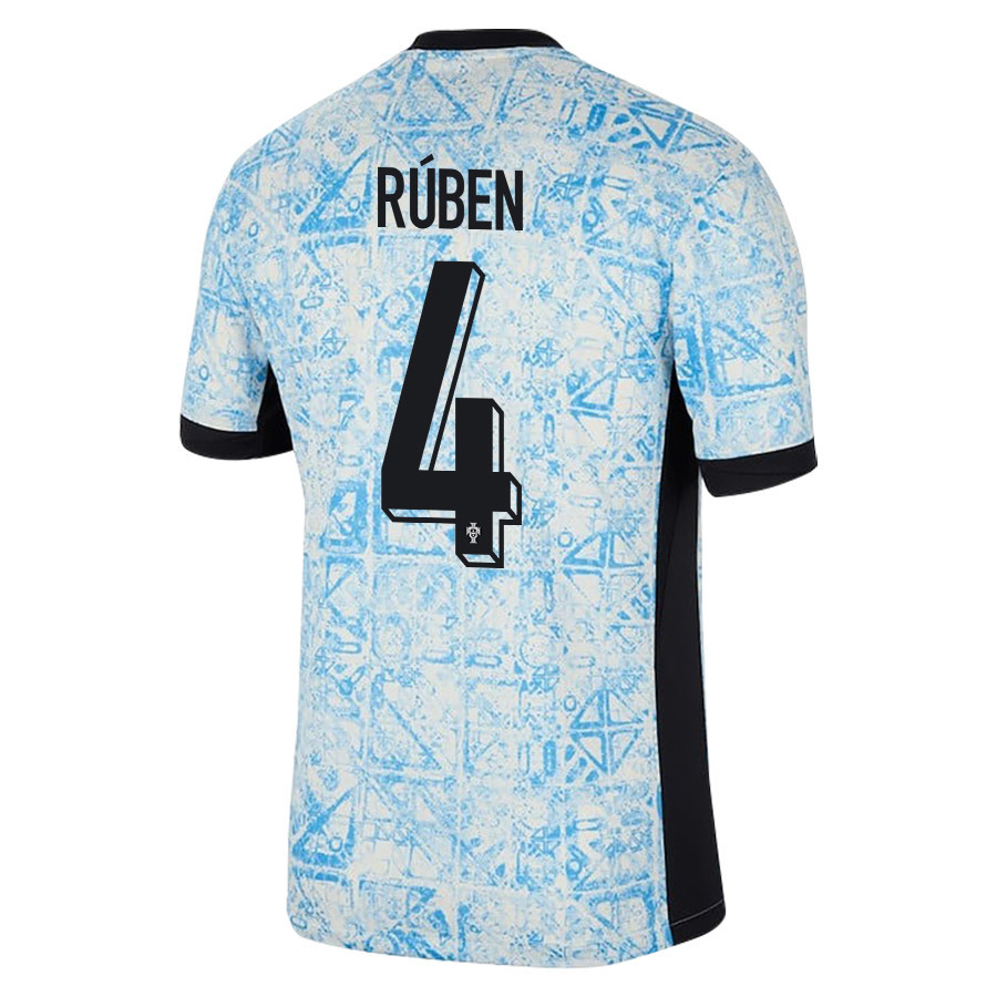 Rúben Dias 4 Portugal National Team 2024/25 Away Men Jersey - Cream/Blue