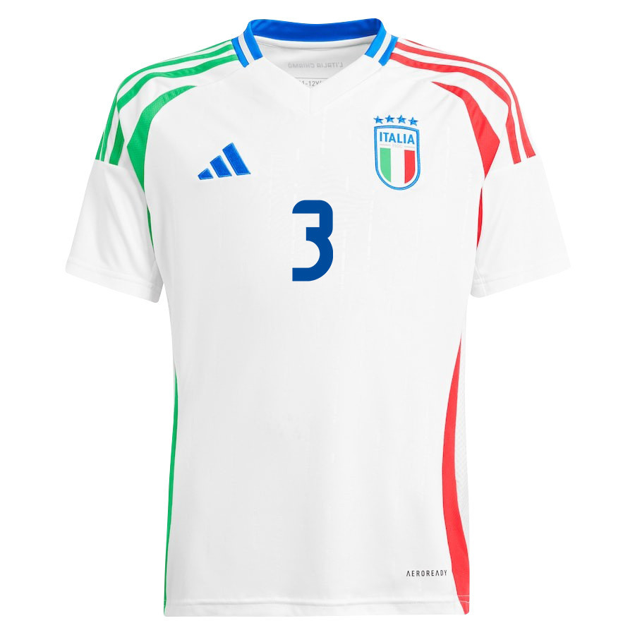 Federico Dimarco 3 Italy National Team 2024/25 Away YOUTH Jersey - White