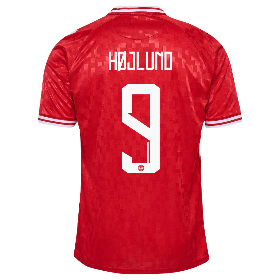 Rasmus Højlund 9 Denmark National Team 2024/25 Home Men Jersey - Red