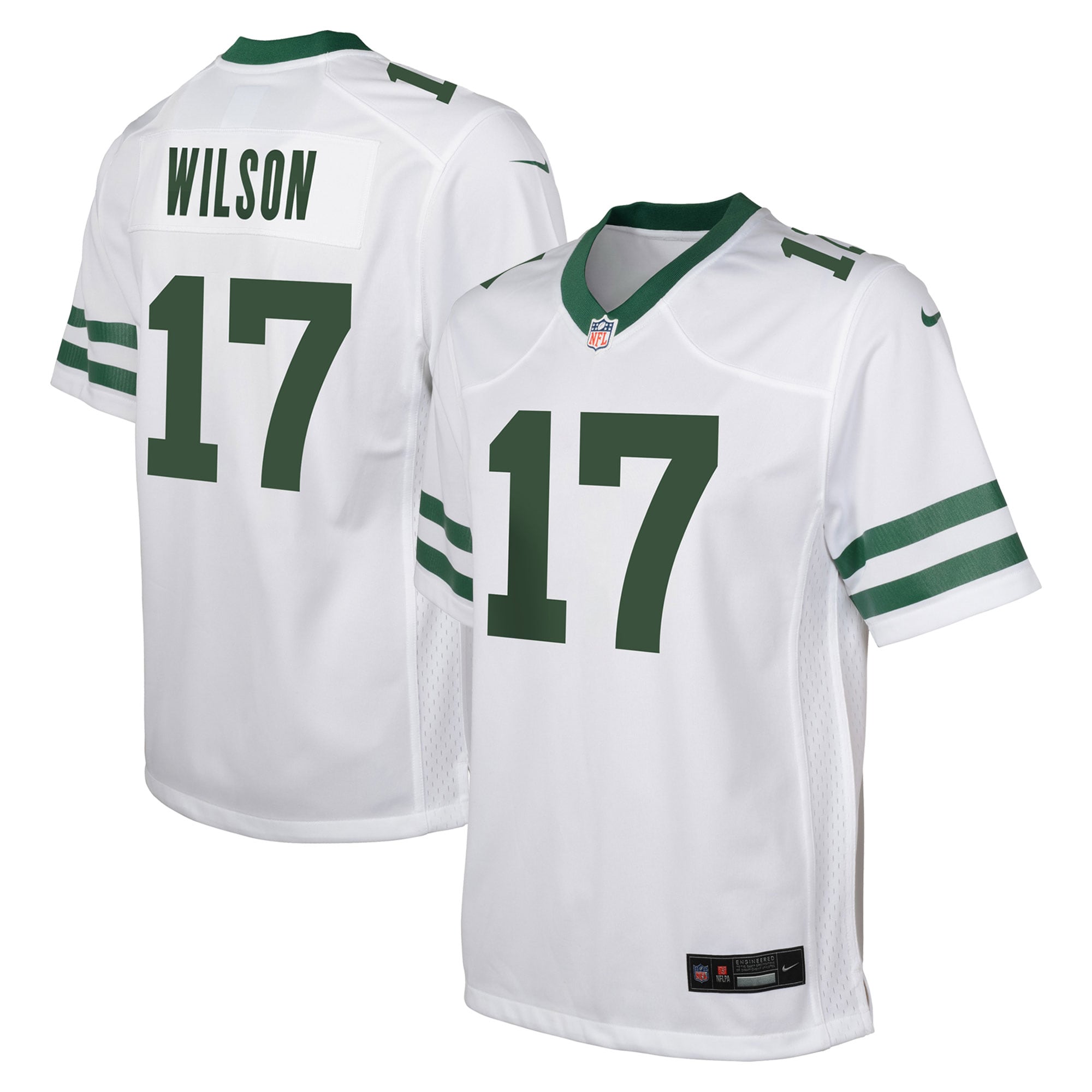 Garrett Wilson New York Jets  Youth Game Jersey - Legacy White