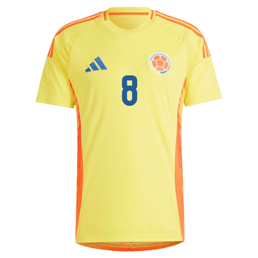 Jorge Carrascal 8 Colombia National Team 2024/25 Home Men Jersey - Yellow
