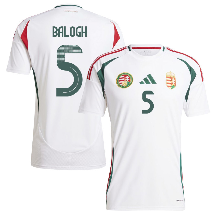 Botond Balogh 5 Hungary National Team 2024/25 Away Men Jersey - White