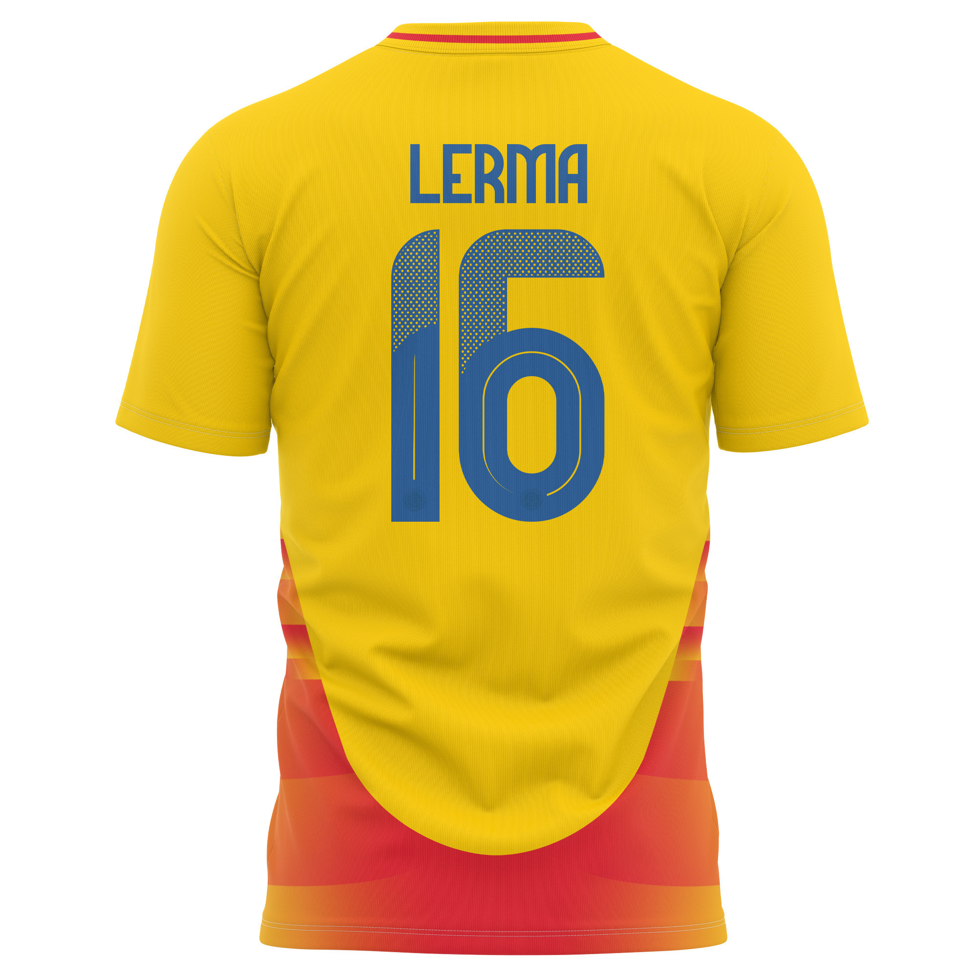 Jefferson Lerma 16 Colombia National Team 2024 Home Kits AOP T-shirt - Yellow