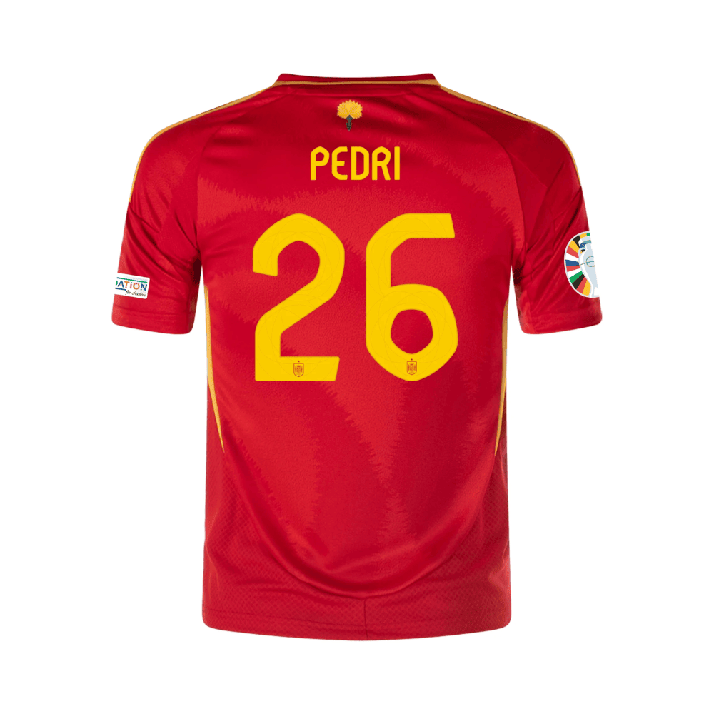 Pedri 26 Spain National Team 2024 Home YOUTH Jersey - Scarlet