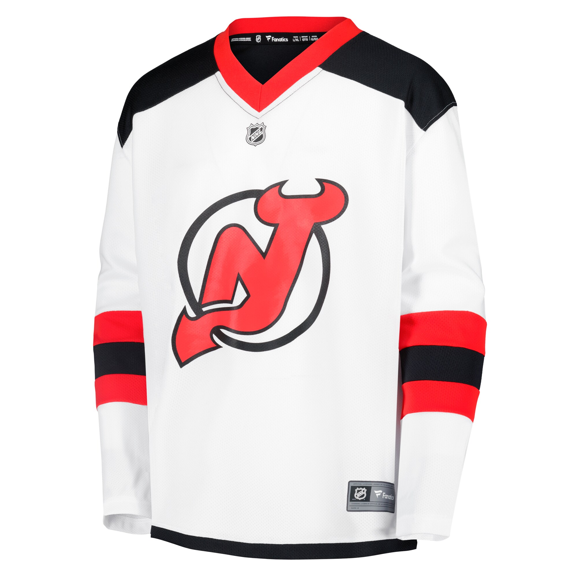 New Jersey Devils Fanatics Youth Away Replica Blank Jersey - White