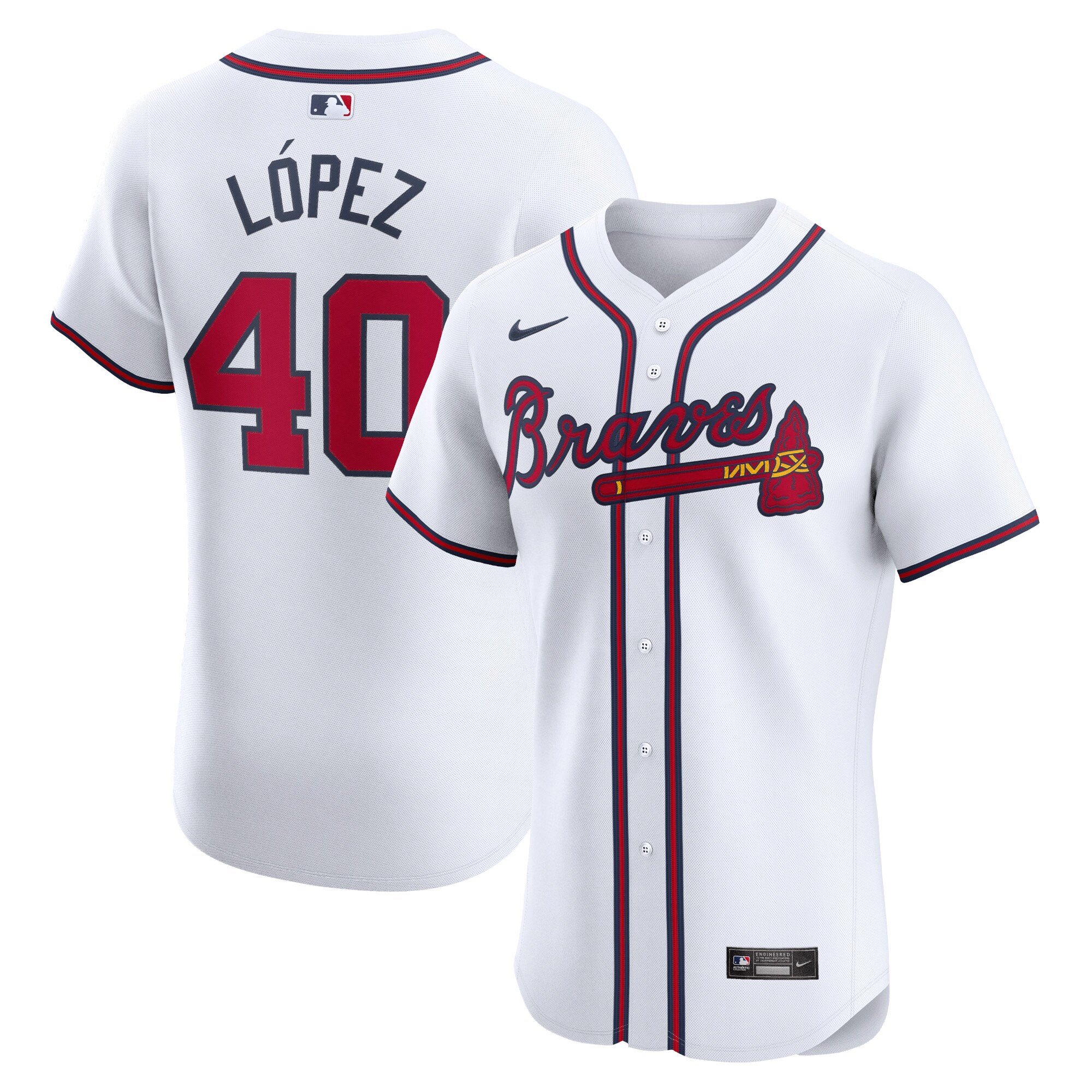 Reynaldo Lopez Atlanta Braves  Home Elite Player Jersey - White
