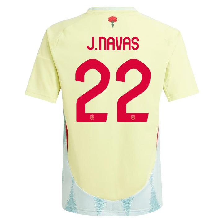 Jesús Navas 22 Spain National Team 2024 Away YOUTH Jersey - Yellow