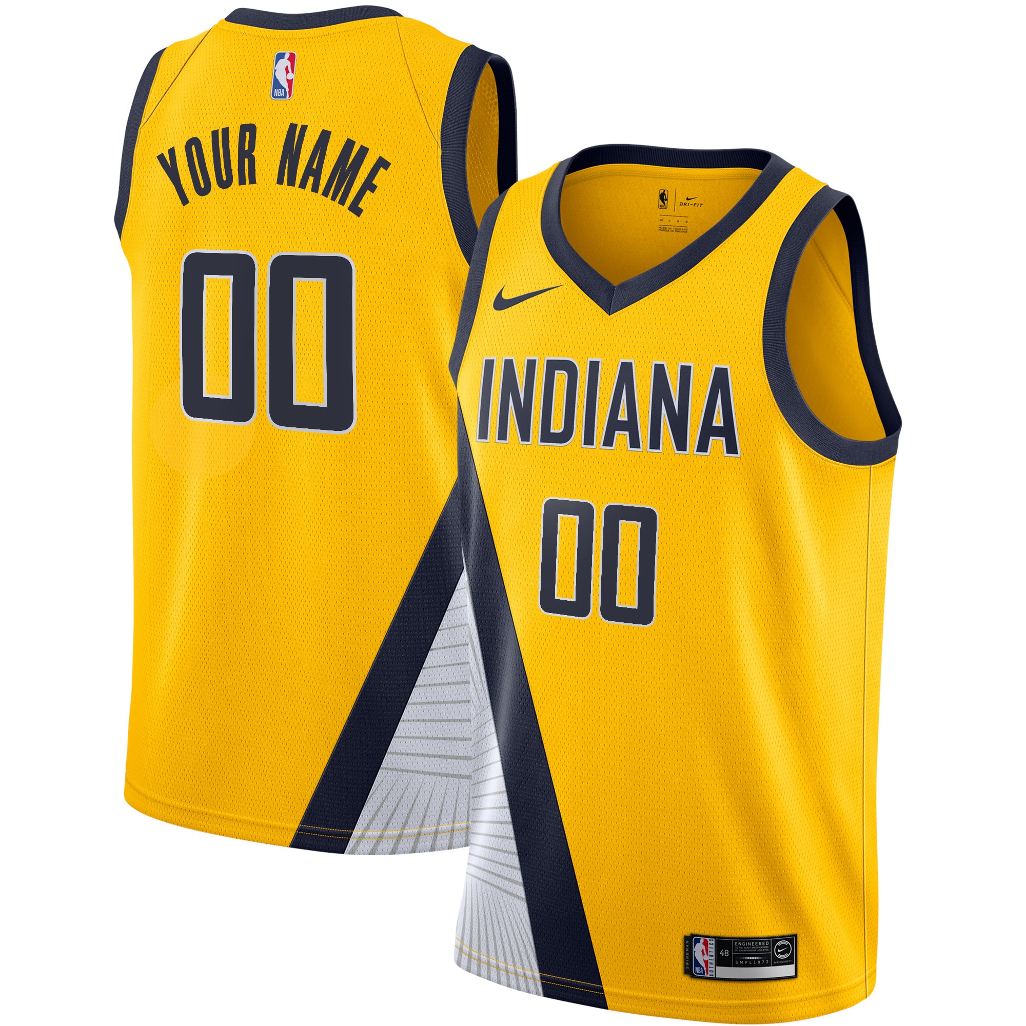 Indiana Pacers  2019\/20 Custom Swingman Jersey Yellow - Statement Edition