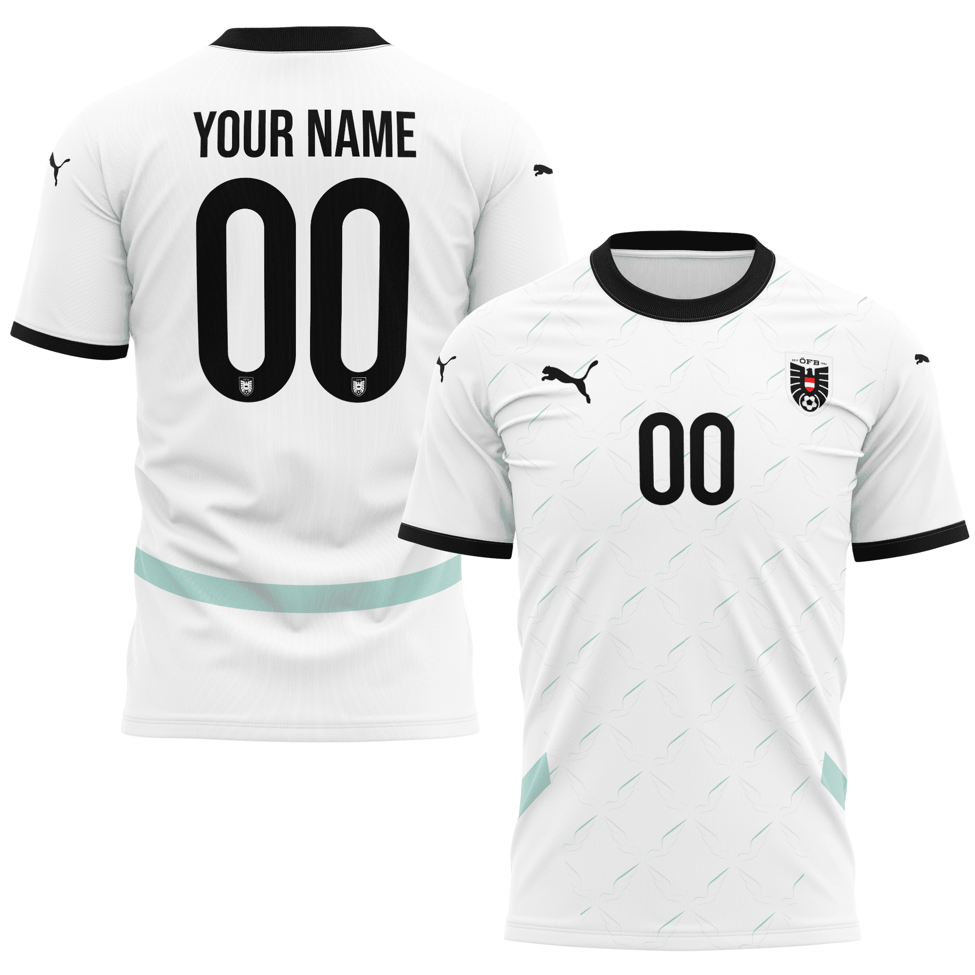 Austria National Team 2024 Away Kits Custom AOP T-shirt - White