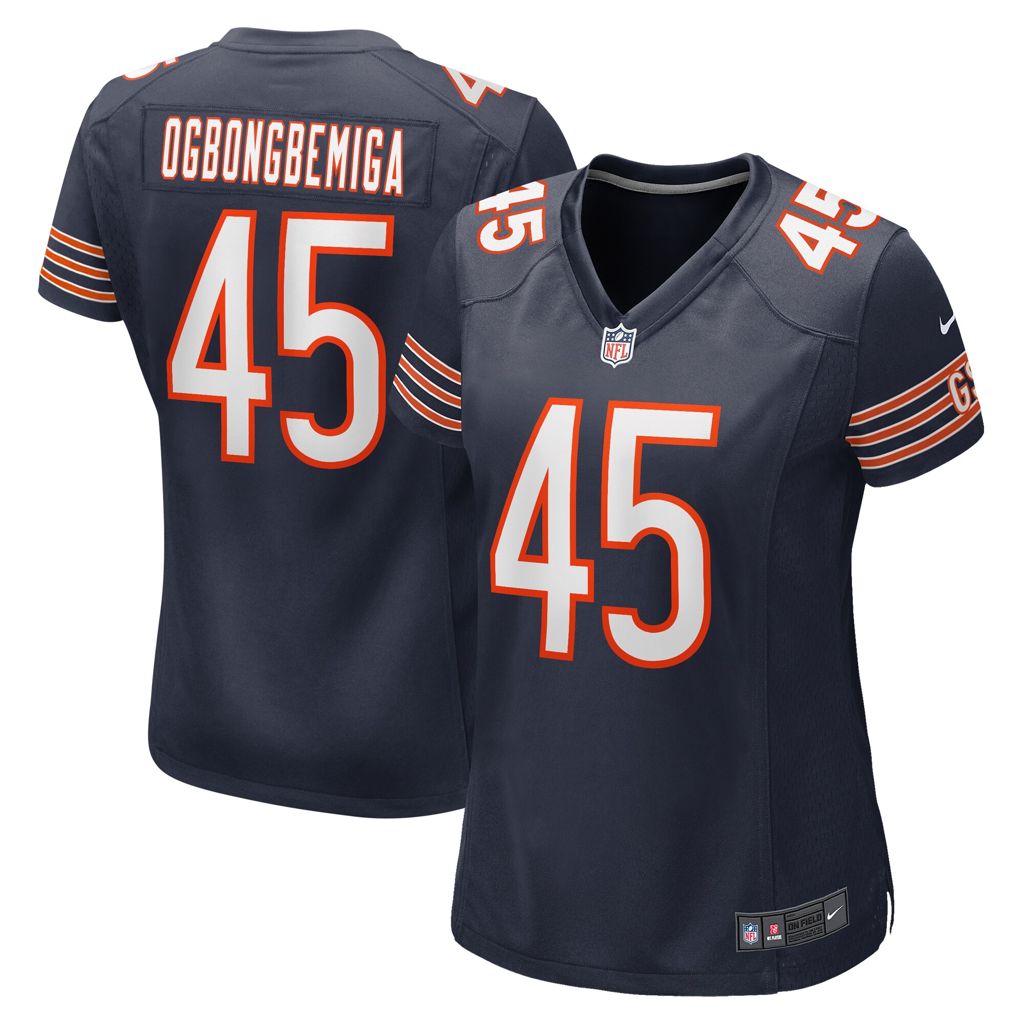 Amen Ogbongbemiga Chicago Bears  Women's  Game Jersey -  Navy