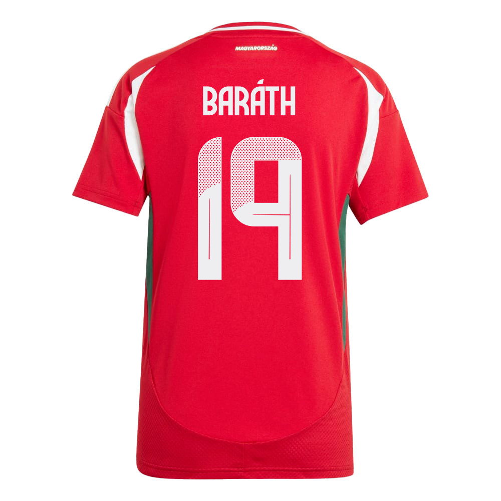 Péter Baráth 19 Hungary National Team 2024/25 Home WOMEN Jersey - Red