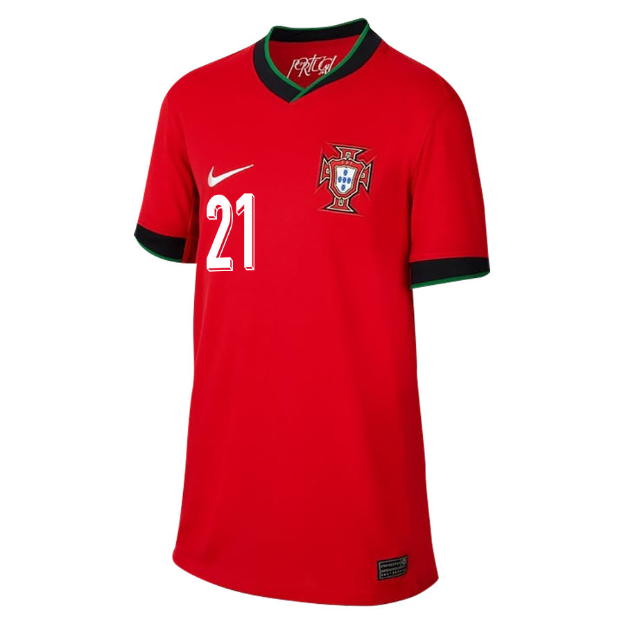 Diogo Jota 21 Portugal National Team 2024/25 Home YOUTH Jersey - Red