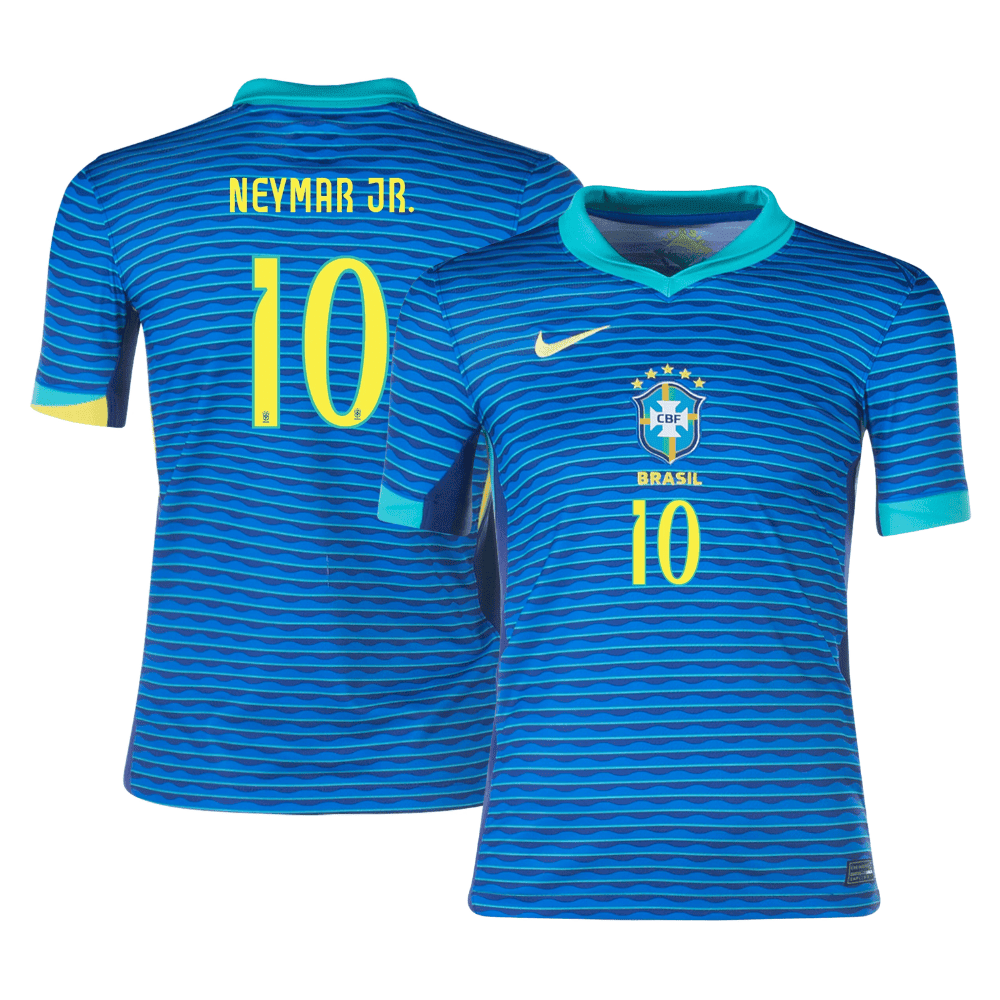 Neymar Jr. 10 Brazil National Team 2024 Away Stadium YOUTH Jersey - Blue