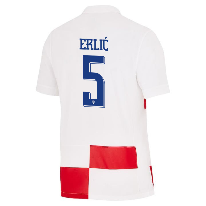 Martin Erlić 5 Croatia National Team 2024 Home Men Jersey - White