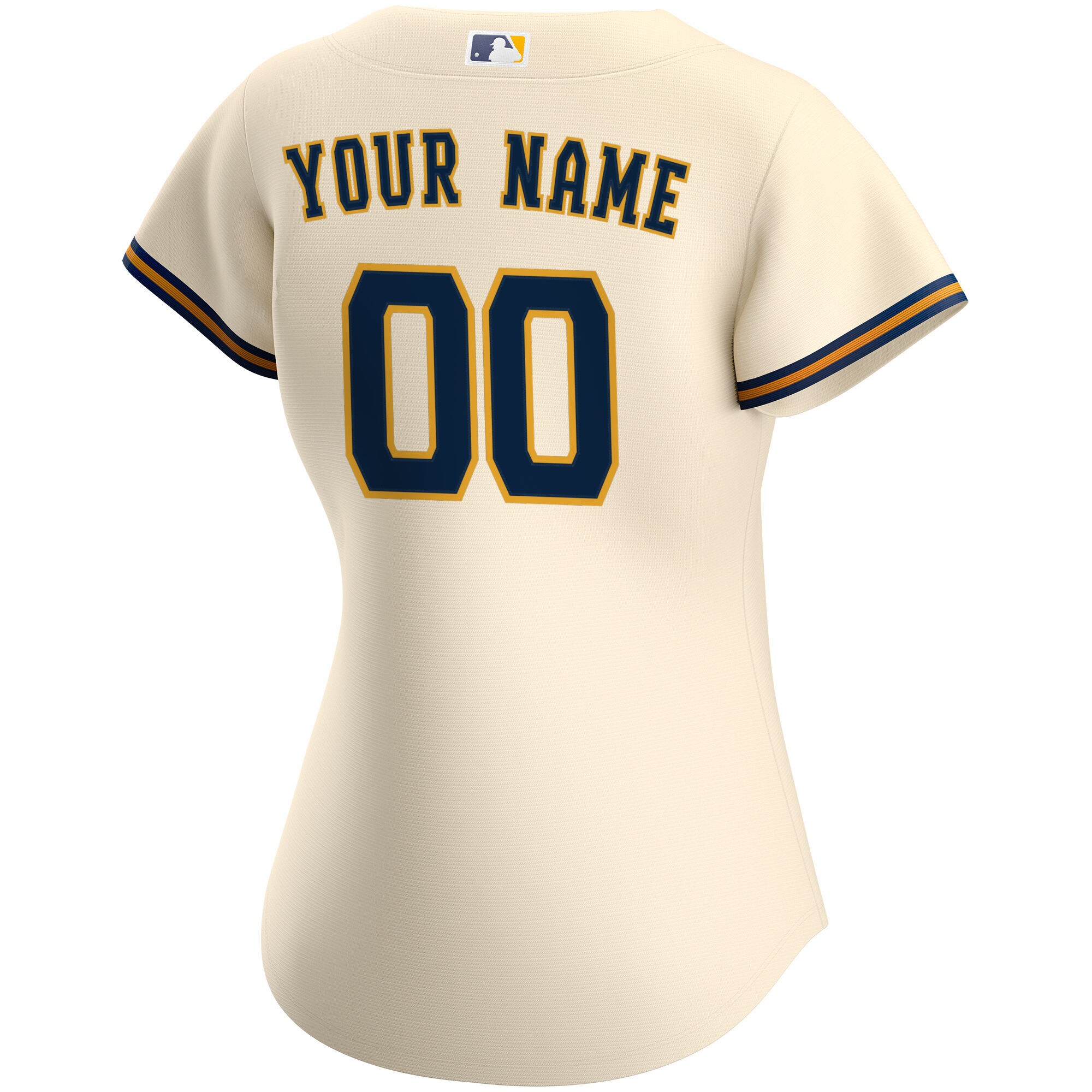 Milwaukee Brewers  Women's Home Replica Custom Jersey - Cream