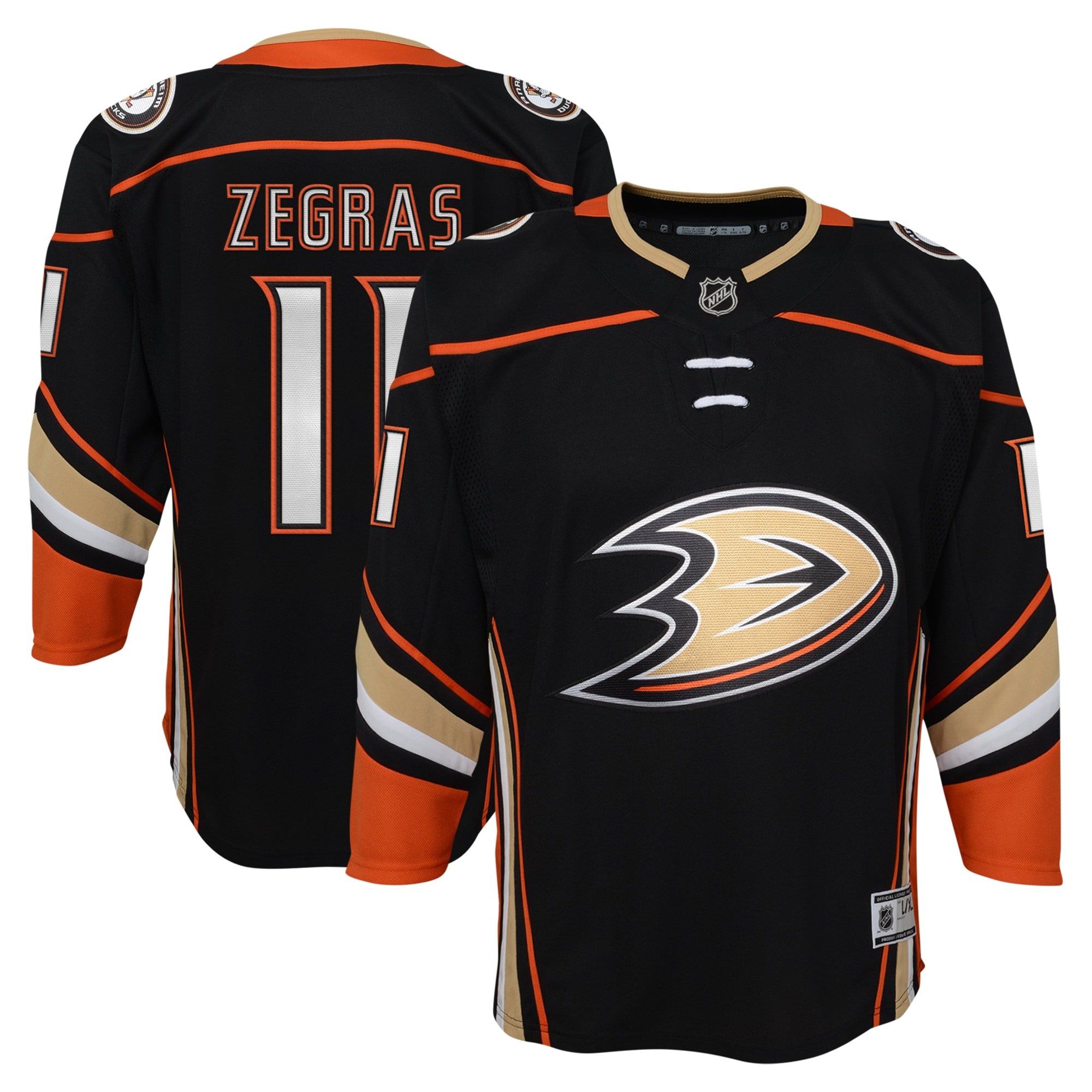 Trevor Zegras Anaheim Ducks Youth Home Premier\u00c2\u00a0Player Jersey - Black