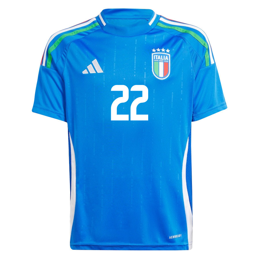 Stephan El Shaarawy 22 Italy National Team 2024/25 Home YOUTH Jersey - Blue