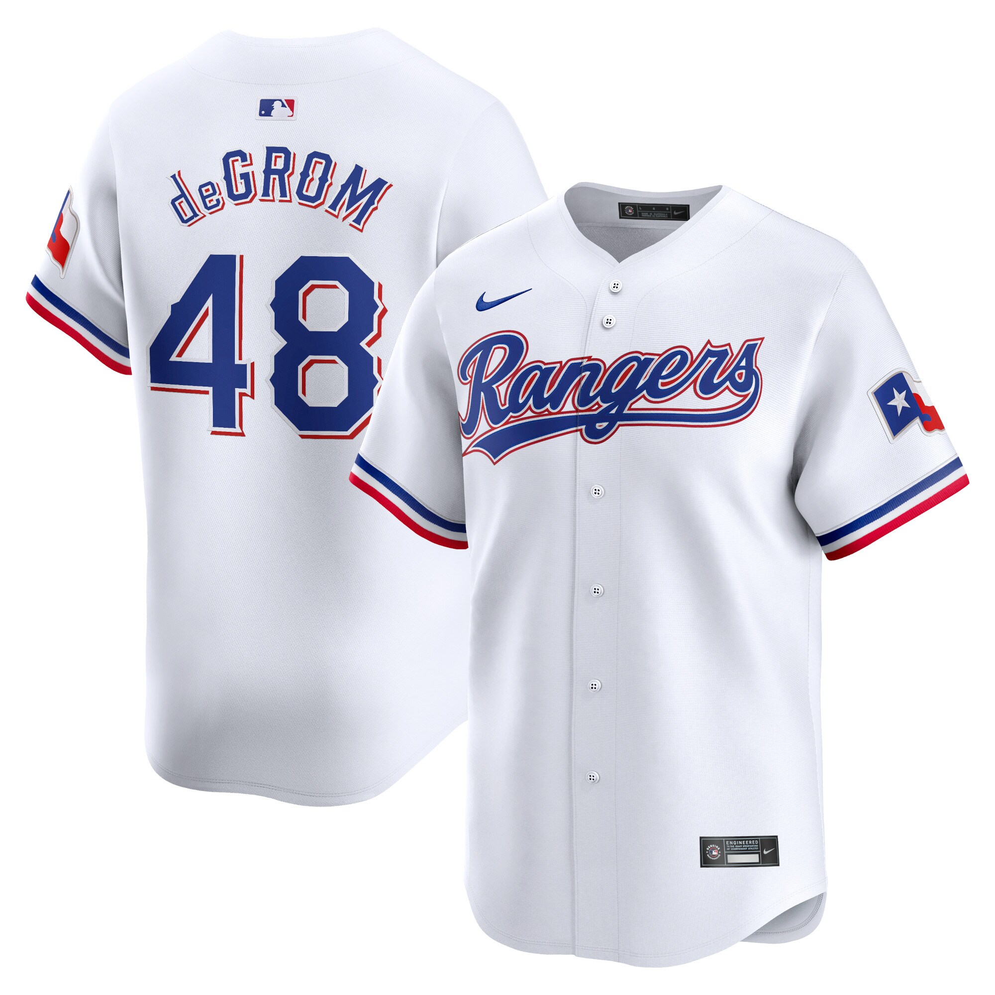 Jacob deGrom Texas Rangers  Home Limited Player Jersey - White