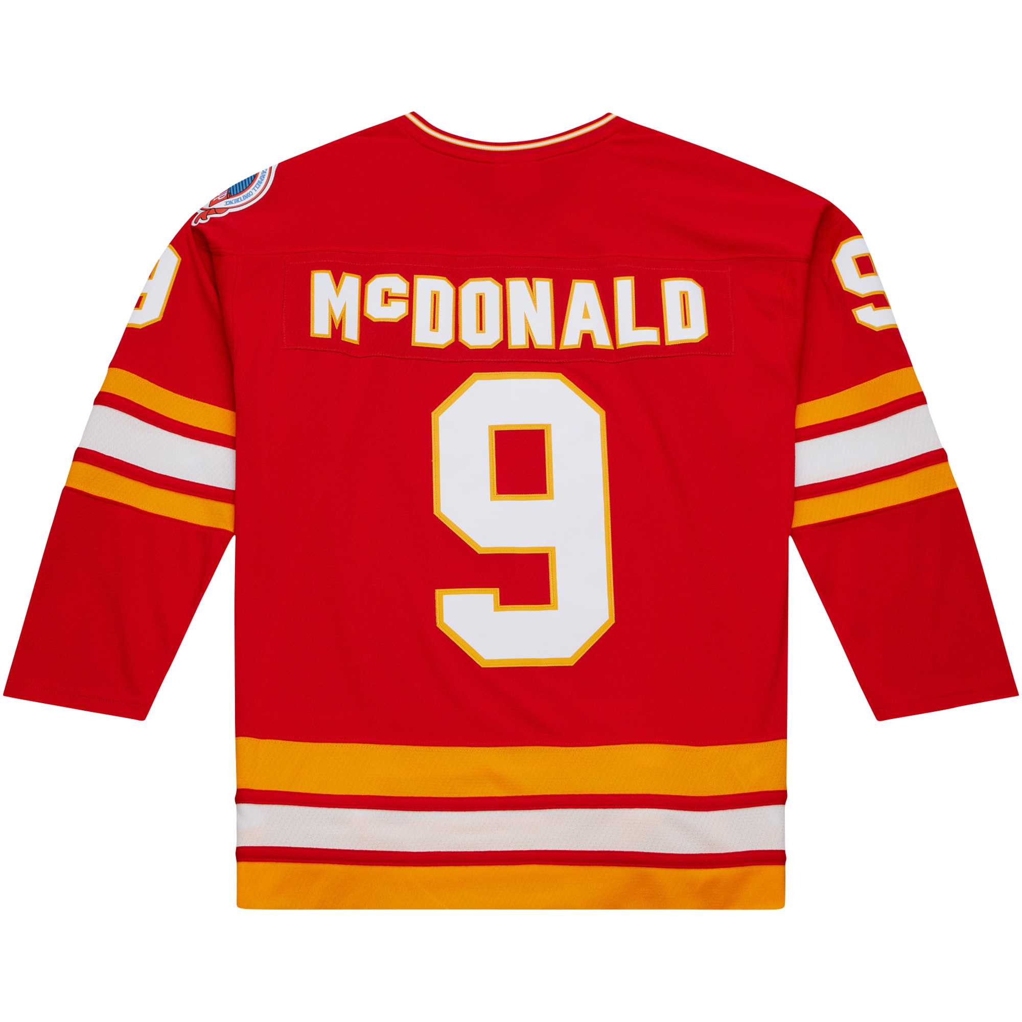 Lanny McDonald Calgary Flames Mitchell & Ness Captain Patch 1988\/89 Blue Line Player Jersey - Red