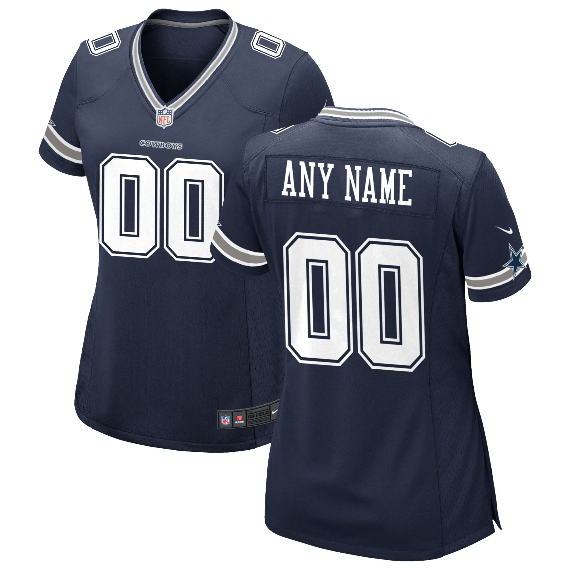 Dallas Cowboys  Women's Custom Game Jersey - Navy