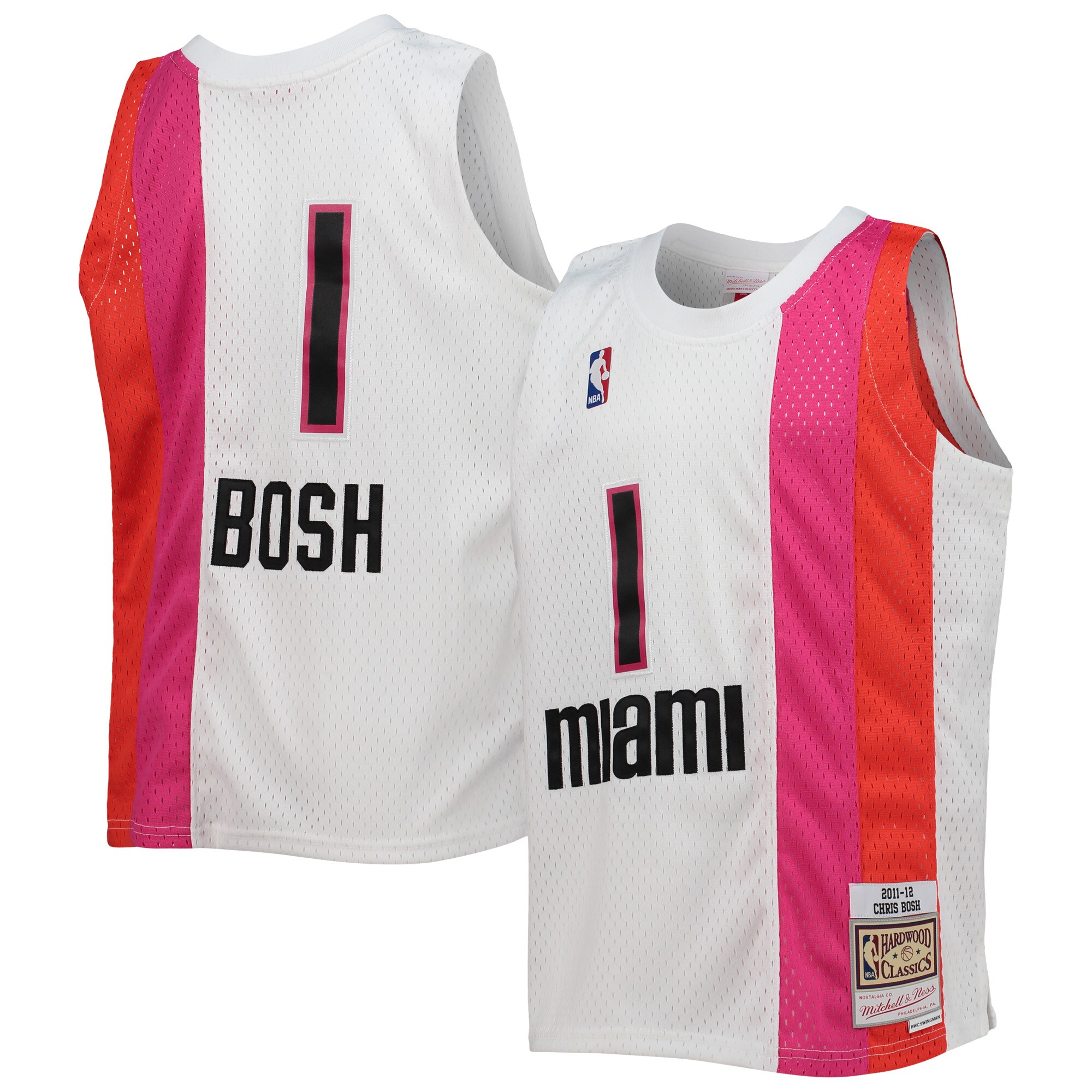 Chris Bosh Miami Heat Mitchell & Ness Youth 2011\/12 Hardwood Classics Swingman Jersey - White