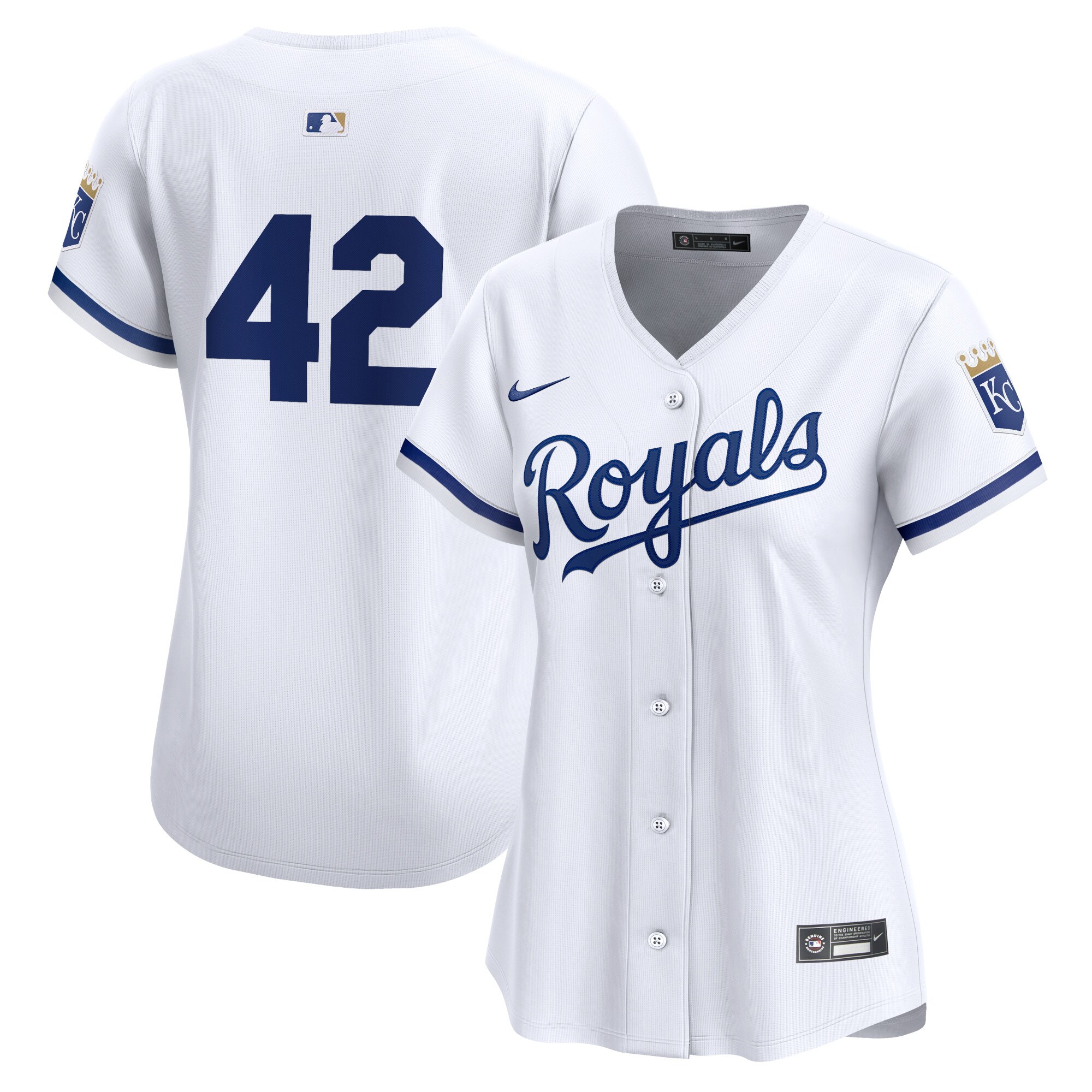 Kansas City Royals  Women's 2024 Jackie Robinson Day Home Limited Jersey\u00c2\u00a0\u00e2\u20ac\u201c White